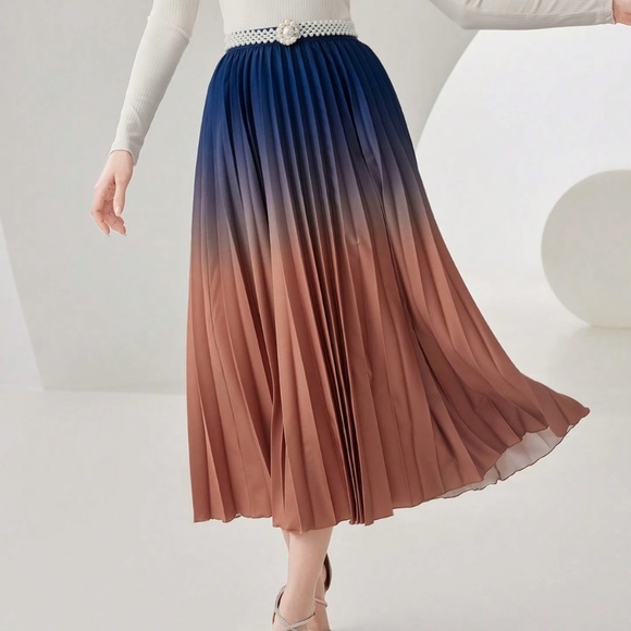 Plus Luxe Ombre Pleated Maxi Skirt - Picture 1 of 3